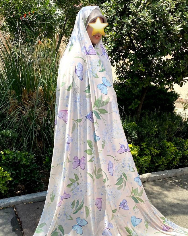 پارچه چادری ترزا طرح پروانه
