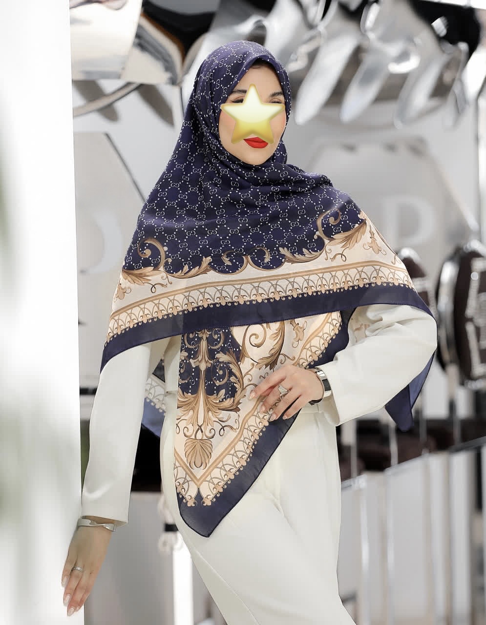 روسری نخی تابستانه خنک عرض ۱۴۰
