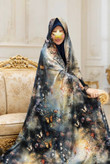 پارچه چادری ترزا طرح گل و پروانه