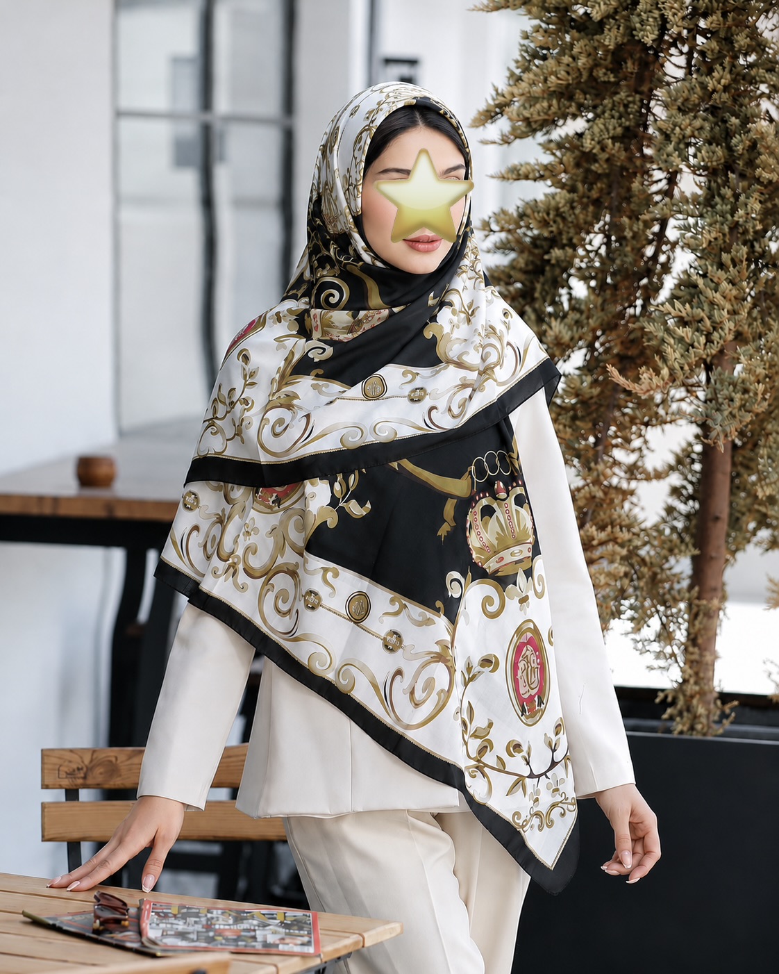 روسری نخی خنک عرض ۱۴۰